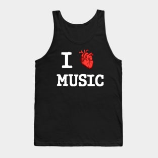 I Love Music (White Letters) Tank Top